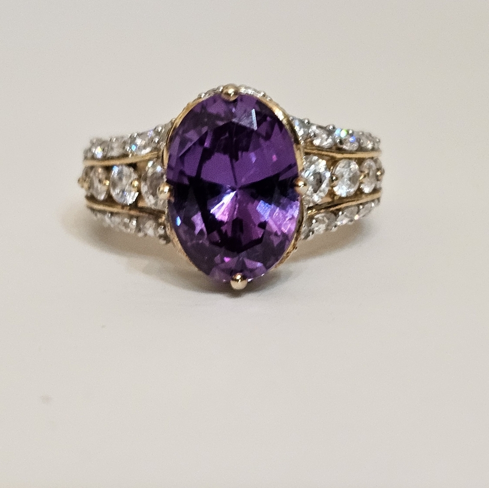 RARE Color Change Sapphire 18k Vermeil Ring Size 6 - Picture 8 of 10